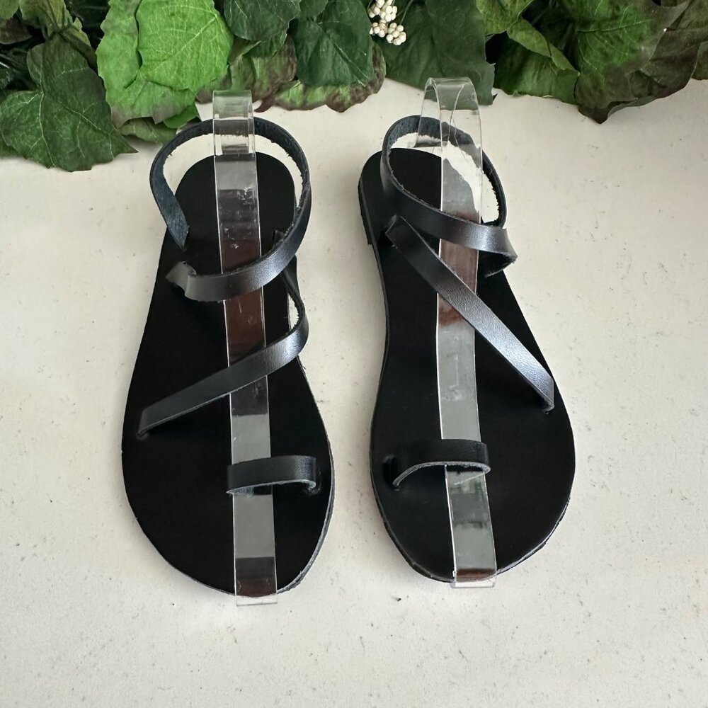 Black & Clear Strappy Sandals Size 38
